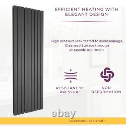 Vertical Radiator Anthracite Grey Flat Column Double Panel Radiator 1800 x 610mm