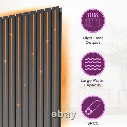 Vertical Radiator Anthracite Grey Flat Column Double Panel Radiator 1800 x 610mm