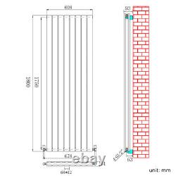 Vertical Radiator Flat Panel Central Heating Tall Upright Rads 1800 / 1600 mm