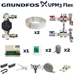 WATER UNDERFLOOR HEATING KIT FROM 21m² WET UFH WITH CONTROLS GRUNDFOS PUMP PACK