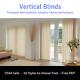 White Or Cream Vertical Blinds & Headrail Complete Kit Made To Measure
