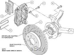 Wilwood Disc Brake Kit, Front Stock Replacement, Honda, Drilled Rotors, Red Calipers