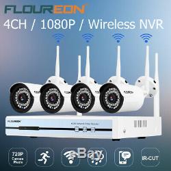 Wireless CCTV 1080P HDMI 4CH NVR Outdoor Camera Security System Kit IR Night 1TB