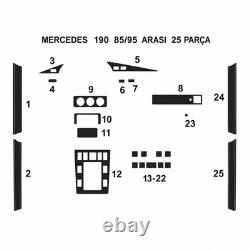 Wood Look Dash Trim Kit For Mercedes 190e W201 Rhd 25pcs 1983-1993