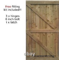 Wooden Garden Gate Wooden Gate Pedestrian Gate MADE TO MEASURE Free fitting kit