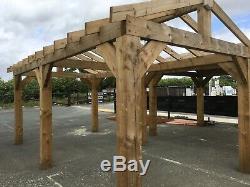 Wooden Garden Shelter Frame, Gazebo, Hot Tub, Car Port Canopy Kit 6m x 3m