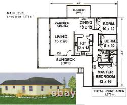 Woodland 44 x 44 Customizable Shell Kit Home, delivered ready to build