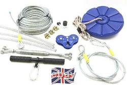 Zip Line Kit Choose Length 10 Mtr 100 Mtr heavy duty 8mm 20 Stone Weight limit