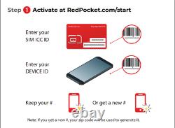 $15/mo Red Pocket Prépayé Wireless Phone Plan+kit Unimtd Everything 3go Lte