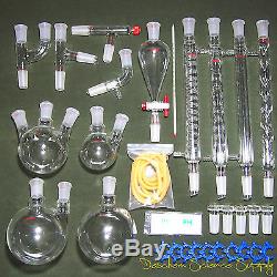 24/40, Nouveau Kit Verrerie Laboratoire De Chimie Organique, 32 Pcs, Labo Chemilcal