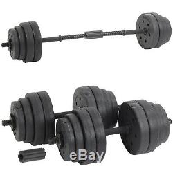 30 KG Gym Haltères Set Paire Haltérophilie Bar Poids Haltères Kit Set D'haltères Courtes