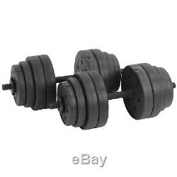 30 KG Gym Haltères Set Paire Haltérophilie Bar Poids Haltères Kit Set D'haltères Courtes