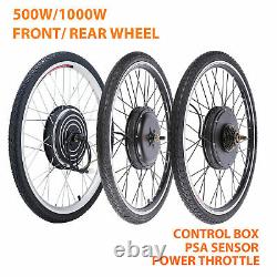 500avec1000w 26 Electric Bicycle Motor Conversion Kit Front/rear Wheel E Bike Pas