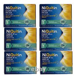 6x/3x NiQuitin Clear 24 Heures 42 Patchs Étape 1, 21mg Kit de 6 Semaines