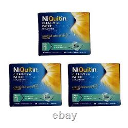 6x/3x NiQuitin Clear 24 Heures 42 Patchs Étape 1, 21mg Kit de 6 Semaines