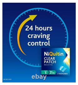 6x/3x NiQuitin Clear 24 Heures 42 Patchs Étape 1, 21mg Kit de 6 Semaines