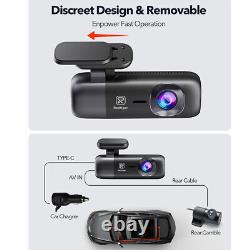CAMÉRA DE TABLEAU REDTIGER F9 4K Caméra Avant et Arrière WiFi GPS avec Kit de Câblage Dur