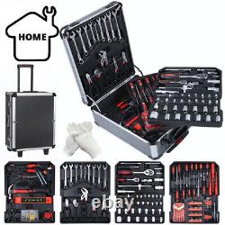 Ensemble d'outils de 810 pièces avec boîte de rangement, valise pour mécaniciens avec roulettes, chariot à outils