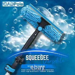 Ensemble de lavage avec brosse alimentée à l'eau, plumeau à toiles d'araignée, raclette de 25 cm et distributeur de savon