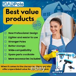 Ensemble de lavage avec brosse alimentée à l'eau, plumeau à toiles d'araignée, raclette de 25 cm et distributeur de savon
