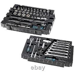 Ensemble de maintenance générale Makita 120 pièces - Ensemble de clés, douilles et tournevis + Makpac