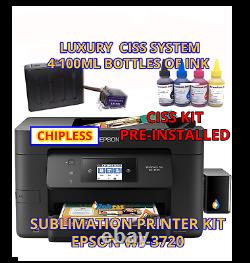 Epson Wf-3720 Imprimante Sublimation Bundle Avec Ciss Kit, Encre Sublimation