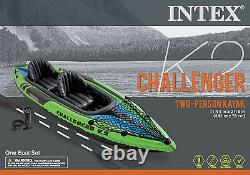 Intex Challenger K2 Kit De Kayak Et Accessoires Gonflables 2 Personnes Avec Avirons Et Pompe