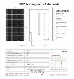 Kit Complet 200w 2100w 12v Solar Panel & 20a Controller For Car Caravan Rv
