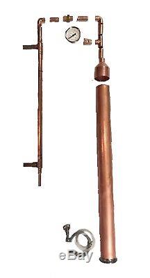 Kit De Fûts De Bière Diy 2 Tuyaux En Cuivre Pot De Moonshine Pot Toujours Distillant Colonne Tri Clamp