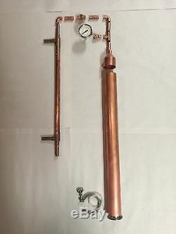 Kit De Fûts De Bière Diy 2 Tuyaux En Cuivre Pot De Moonshine Pot Toujours Distillant Colonne Tri Clamp