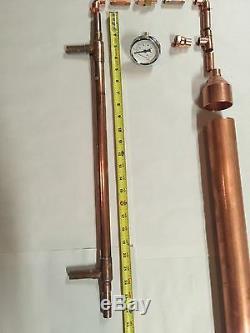 Kit De Fûts De Bière Diy 2 Tuyaux En Cuivre Pot De Moonshine Pot Toujours Distillant Colonne Tri Clamp