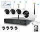 Kit Videosorveglianza Wireless Full Hd Ip 4 Telecamere 2 Mpx 500 Go Wifi Da Remo