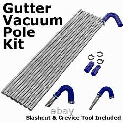 Kit de Pôle d'Aspirateur de Gouttière - Longue Portée pour Tuyau de Drain Aspirateur Nettoyage des Fissures