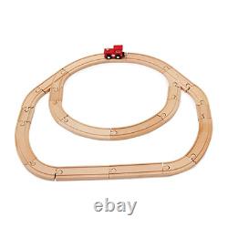 Kit de construction de chemin de fer en bois AmazonBasics avec train jouet 65 pièces neuf.