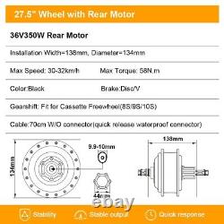 Kit de conversion Ebike 27.5 36V avec moteur de moyeu arrière et cassette, comprenant une batterie 36V13Ah