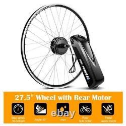Kit de conversion Ebike 27.5 36V avec moteur de moyeu arrière et cassette, comprenant une batterie 36V13Ah