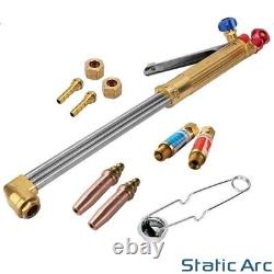 Kit de coupe au gaz oxy-propane avec chalumeau, tuyau, régulateur et coupeur à flamme oxygène.