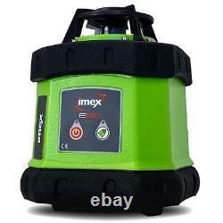 Kit de niveau laser rotatif Imex E60 avec une portée de 400 mètres, trépied, récepteur, mire et étui neuf