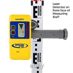 Kit de niveau laser rotatif Spectra LL300N, détecteur, trépied et mât. Garantie de 6 ans