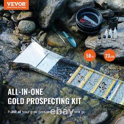 Kit de recherche d'or VEVOR avec boîte de lavage en or 50 équipements miniers en or en aluminium 23 PCS