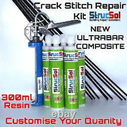 Kit de réparation de fissures Strucsol Crack Stitch NEW 6MM x 1M ULTRABAR COMPOSITE 300ml