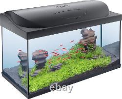 Ligne de départ d'aquarium Tetra Fish Tank Noir 105 litres Kit de démarrage avec éclairage LED et filtre