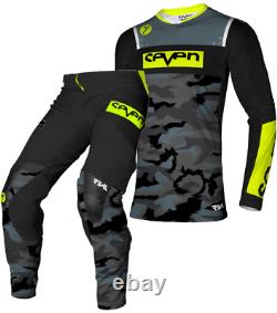 Nouveau Kit de Course Seven Race 2024 Combinaison Rival Barrack Noir MX Motocross Tout-Terrain Mtb Pas Cher