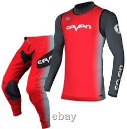 Nouveau kit de course Seven Race combinaison Zero Dissolve Flo Rouge Bleu avec compression MX Motocross