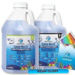 Nouveau kit de résine époxy 4L 128oz 11 Cristal Clair Coulée d'Art Revêtement en Bois
