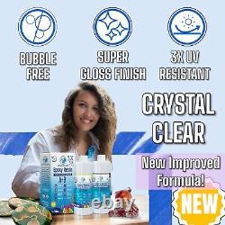 Nouveau kit de résine époxy 4L 128oz 11 Cristal Clair Coulée d'Art Revêtement en Bois