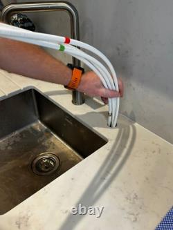 Nouveau robinet en satin alcalin / nickel à double robinet, Kangen avec kit d'installation