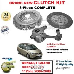 POUR RENAULT GRAND SCENIC II 1.6 112ch 2006-2008 NOUVEAU KIT D'EMBRAYAGE 3PC + CSC