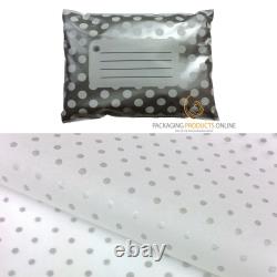 Papier de soie à pois et pack mixte de sacs d'envoi en polyéthylène pour emballage cadeau postal