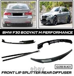 Pour BMW F30 Lèvre Avant Splitter Diffuseur Arrière M Performance Bodykit Kit de Carrosserie